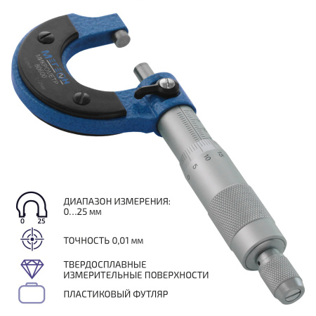 Микрометр механический МЕГЕОН 80600 купить по низкой цене | МАКСПРОФИТ